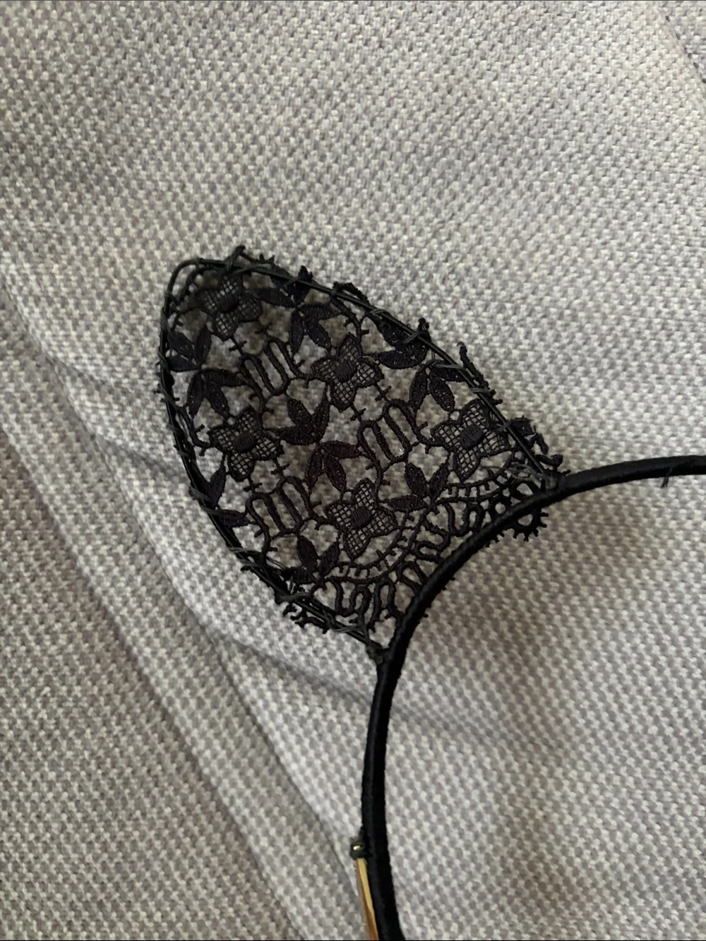 cult gaia Black Lace Cat Ear Headband